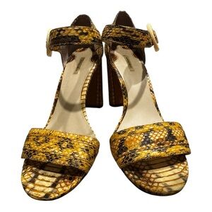 🐍 MAXSTUDIO Genuine Snakeskin Block Heel Sandals – Size 8M
